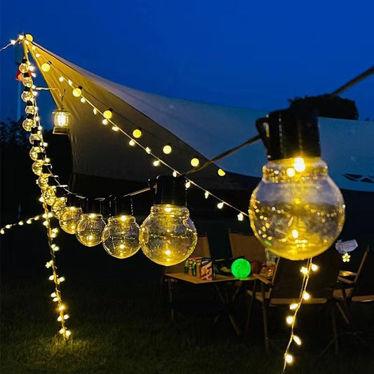 G50 Large Ball String Lights — Outdoor Camping Fairy Lights for Tent Awning & Patio, Battery/USB/Solar Powered, Warm Cozy Glow (10-40 LEDs)