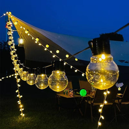 G50 Large Ball String Lights — Outdoor Camping Fairy Lights for Tent Awning & Patio, Battery/USB/Solar Powered, Warm Cozy Glow (10-40 LEDs)