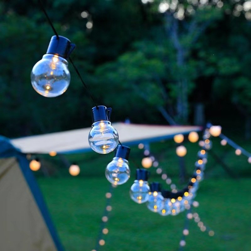 G50 Large Ball String Lights — Outdoor Camping Fairy Lights for Tent Awning & Patio, Battery/USB/Solar Powered, Warm Cozy Glow (10-40 LEDs)