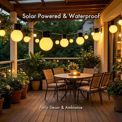 G50 Large Ball String Lights — Outdoor Camping Fairy Lights for Tent Awning & Patio, Battery/USB/Solar Powered, Warm Cozy Glow (10-40 LEDs)