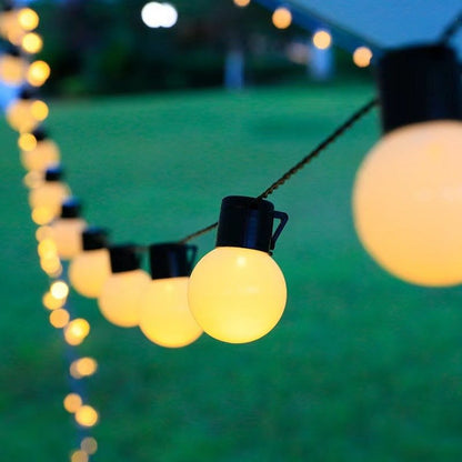G50 Large Ball String Lights — Outdoor Camping Fairy Lights for Tent Awning & Patio, Battery/USB/Solar Powered, Warm Cozy Glow (10-40 LEDs)